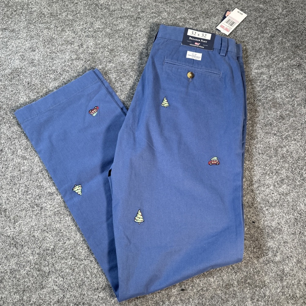 Vineyard Vines Breaker pants 32x32 Christmas holiday Blue chino Brand New